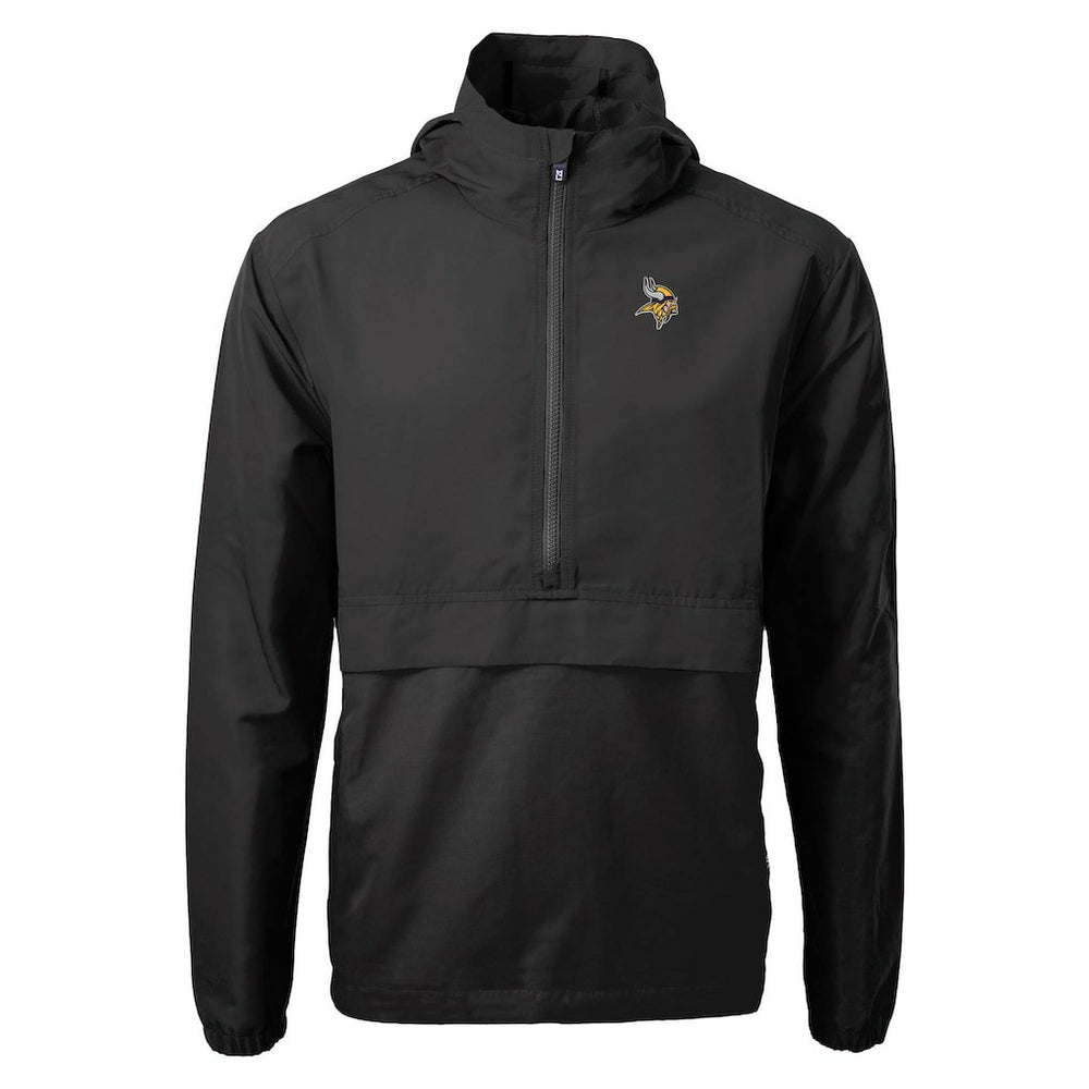 Minnesota Vikings Cutter & Buck Charter Eco Recycled Anorak Half-Zip Jacket Black