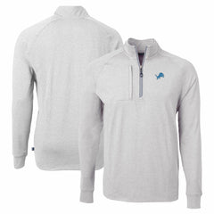 Detroit Lions Cutter & Buck Adapt Eco Knit Quarter-Zip Pullover Top Heather Gray