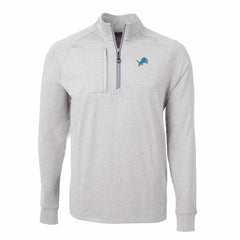 Detroit Lions Cutter & Buck Adapt Eco Knit Quarter-Zip Pullover Top Heather Gray