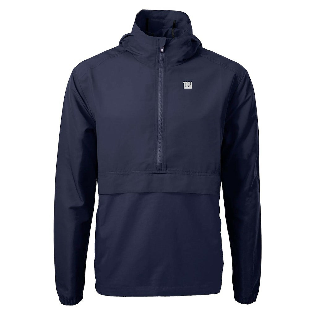 New York Giants Cutter & Buck Charter Eco Recycled Anorak Half-Zip Jacket Blue