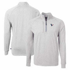 Houston Texans Cutter & Buck Adapt Eco Knit Quarter-Zip Pullover Top Heather Gray