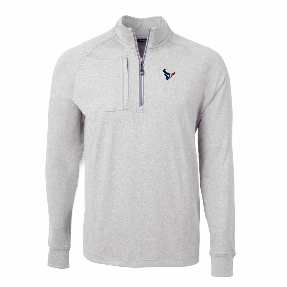 Houston Texans Cutter & Buck Adapt Eco Knit Quarter-Zip Pullover Top Heather Gray