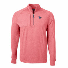 Houston Texans Cutter & Buck Adapt Eco Knit Quarter-Zip Pullover Top Heather Red