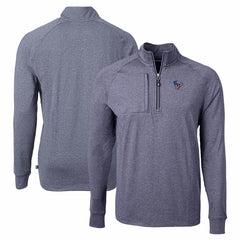 Houston Texans Cutter & Buck Adapt Eco Knit Quarter-Zip Pullover Top Heather Navy