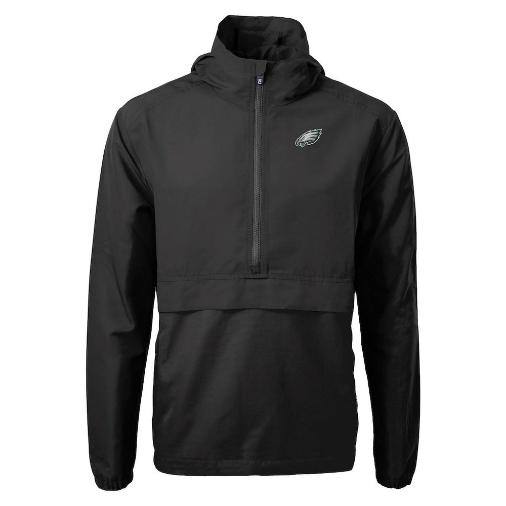 Philadelphia Eagles Cutter & Buck Charter Eco Recycled Anorak Half-Zip Jacket Black