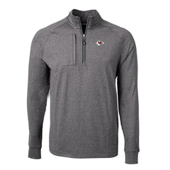 Kansas City Chiefs Cutter & Buck Adapt Eco Knit Quarter-Zip Pullover Top Heather Black