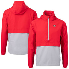 San Francisco 49ers Cutter & Buck Charter Eco Recycled Anorak Half-Zip Jacket Red