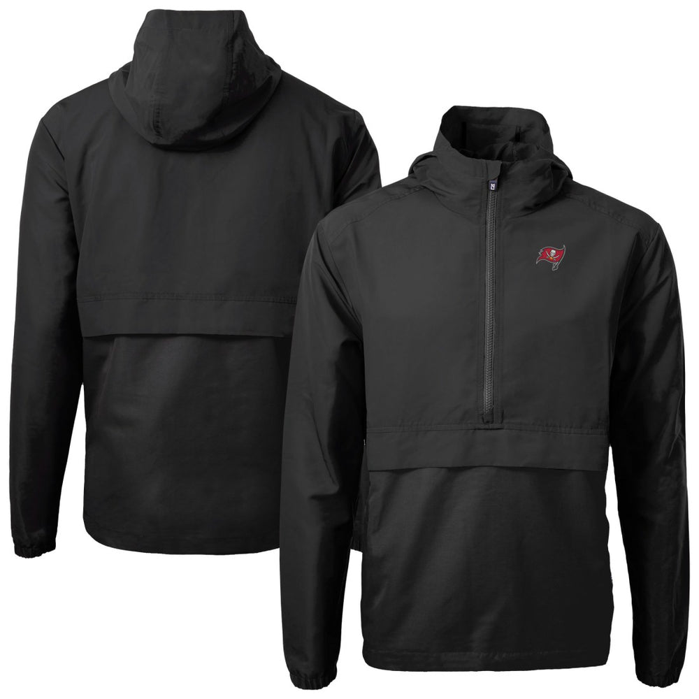 Tampa Bay Buccaneers Cutter & Buck Charter Eco Recycled Anorak Half-Zip Jacket Black