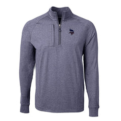 Minnesota Vikings Cutter & Buck Adapt Eco Knit Quarter-Zip Pullover Top Heather Navy