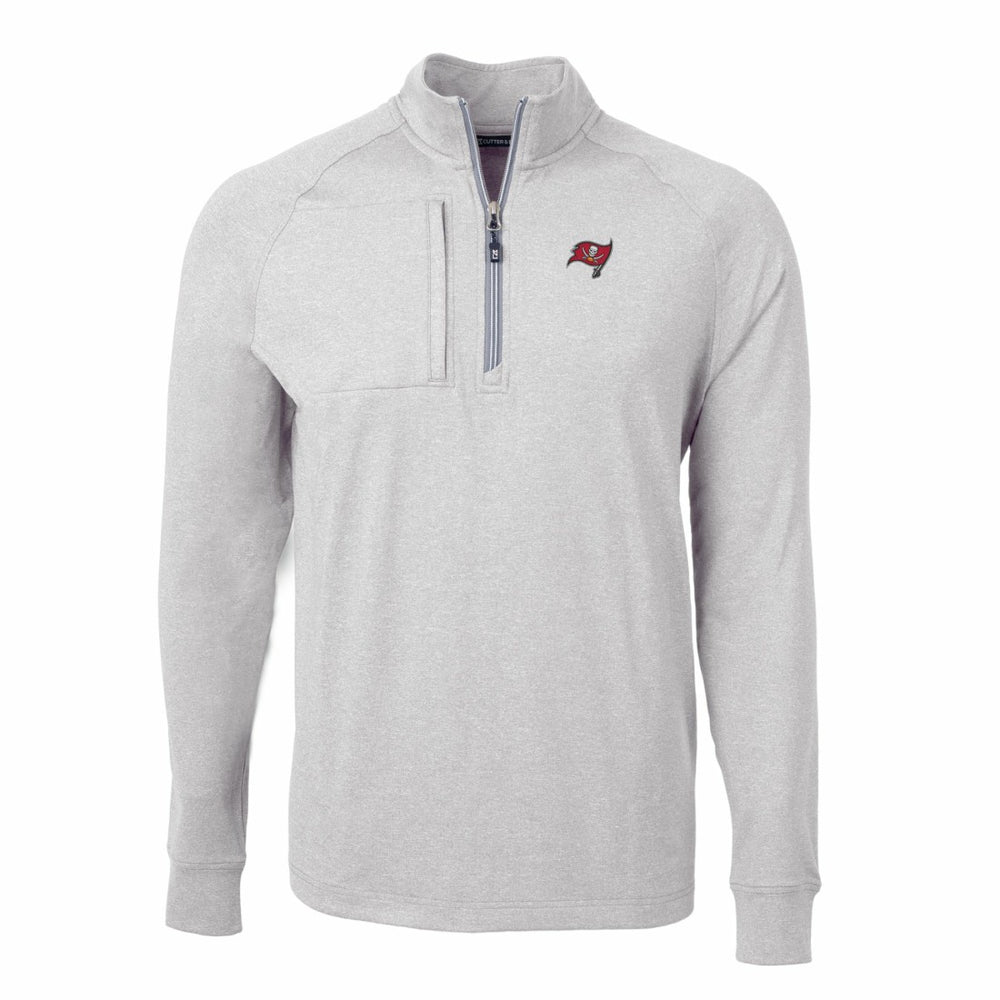 Tampa Bay Buccaneers Cutter & Buck Adapt Eco Knit Quarter-Zip Pullover Top Heather Gray