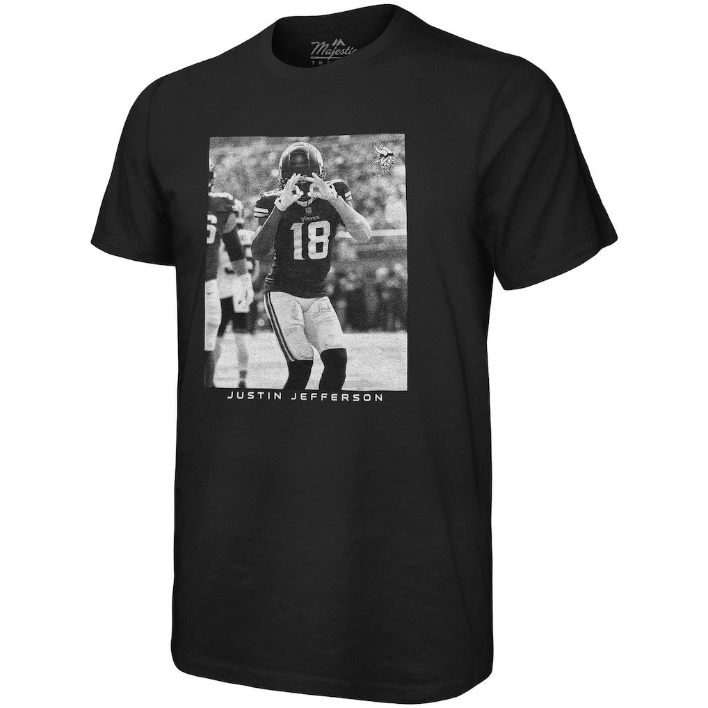 Justin Jefferson Minnesota Vikings Majestic Threads Oversized Player Image T-Shirt Black
