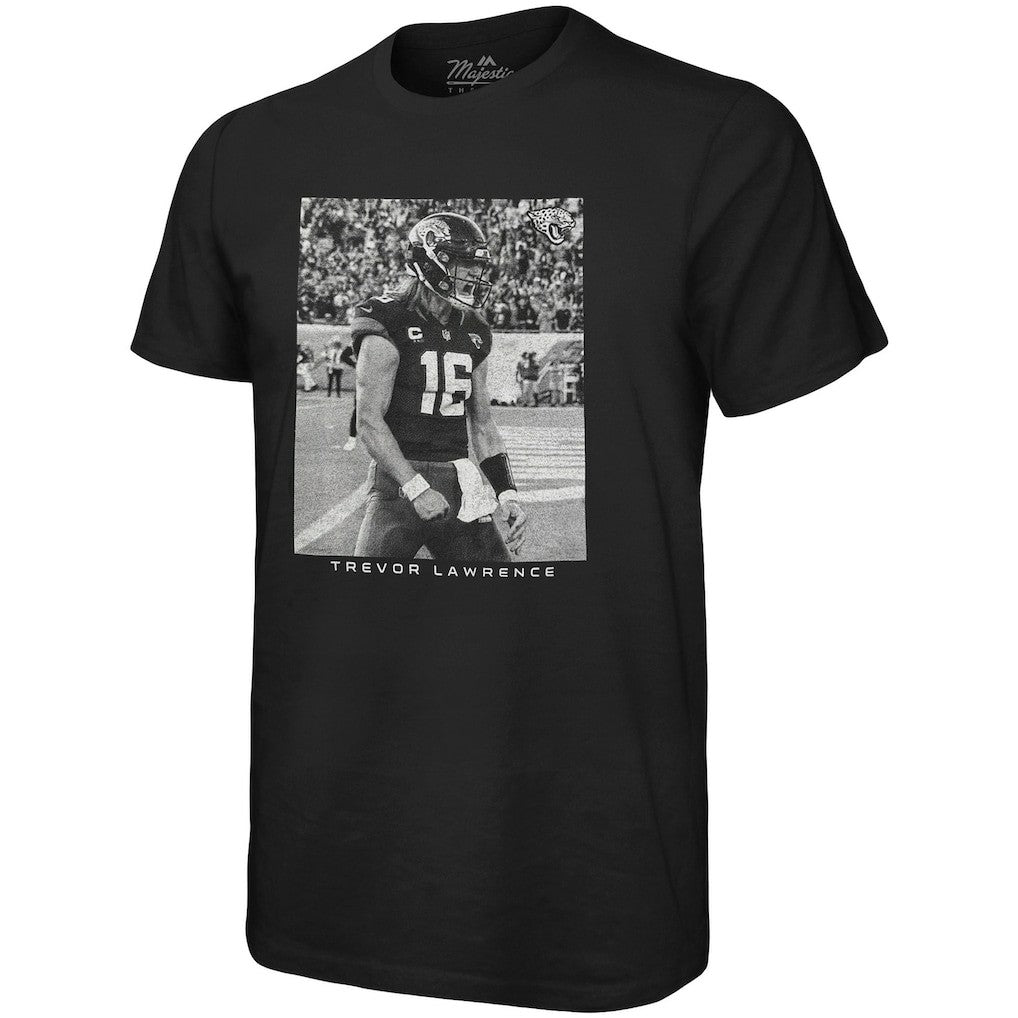 Trevor Lawrence Jacksonville Jaguars Majestic Threads Oversized Player Image T-Shirt Black