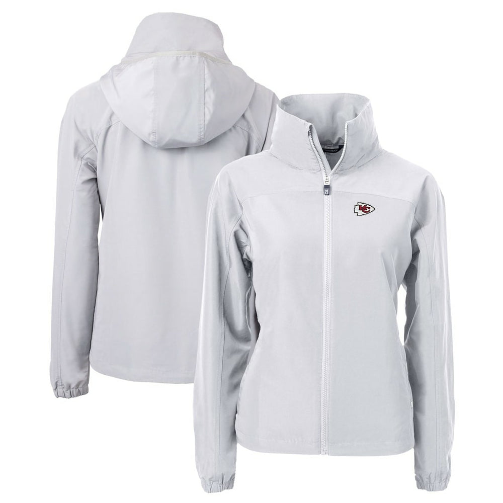 Kansas City Chiefs Cutter & Buck Women's Charter Eco Recycled Full-Zip Jacket Gray