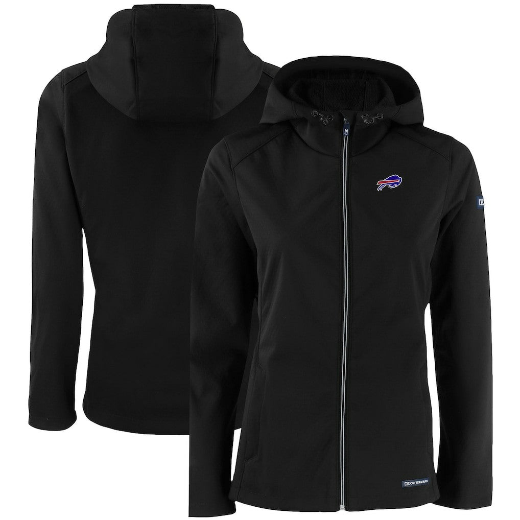 Buffalo Bills Cutter & Buck Women's Evoke Eco Softshell Recycled Full-Zip Hooded Jacket Black
