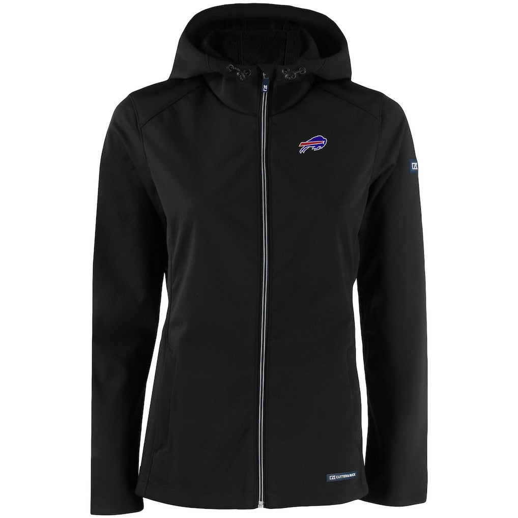 Buffalo Bills Cutter & Buck Women's Evoke Eco Softshell Recycled Full-Zip Hooded Jacket Black