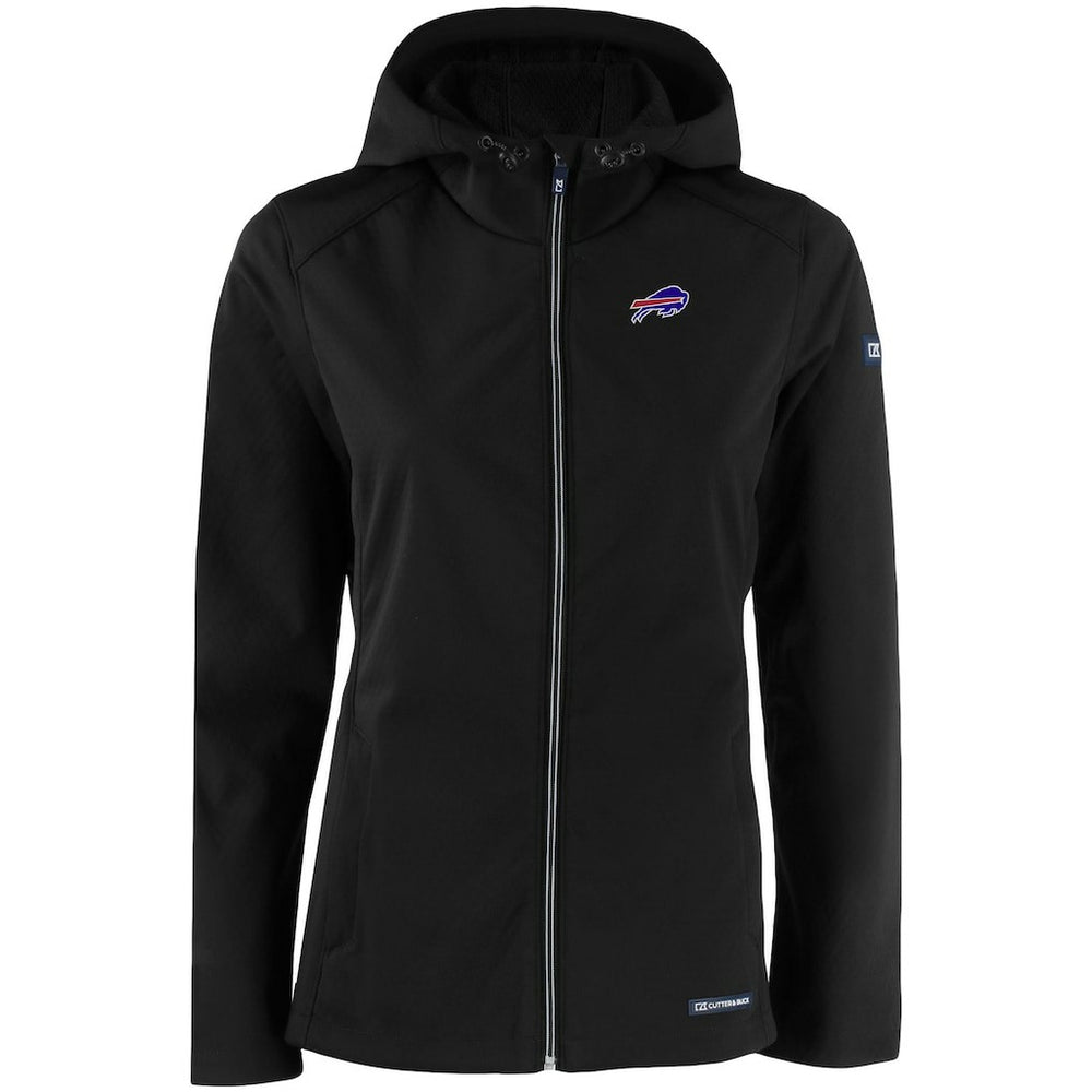 Buffalo Bills Cutter & Buck Women's Evoke Eco Softshell Recycled Full-Zip Hooded Jacket Black