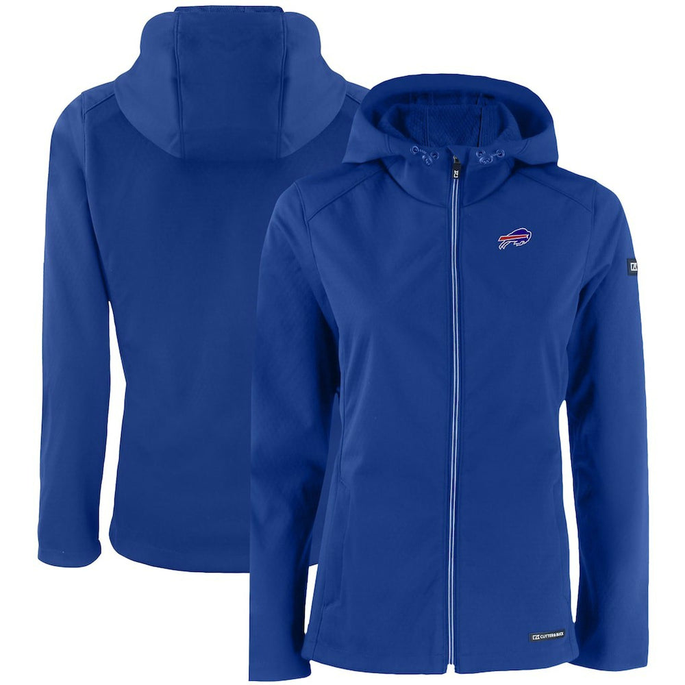 Buffalo Bills Cutter & Buck Women's Evoke Eco Softshell Recycled Full-Zip Hooded Jacket Royal