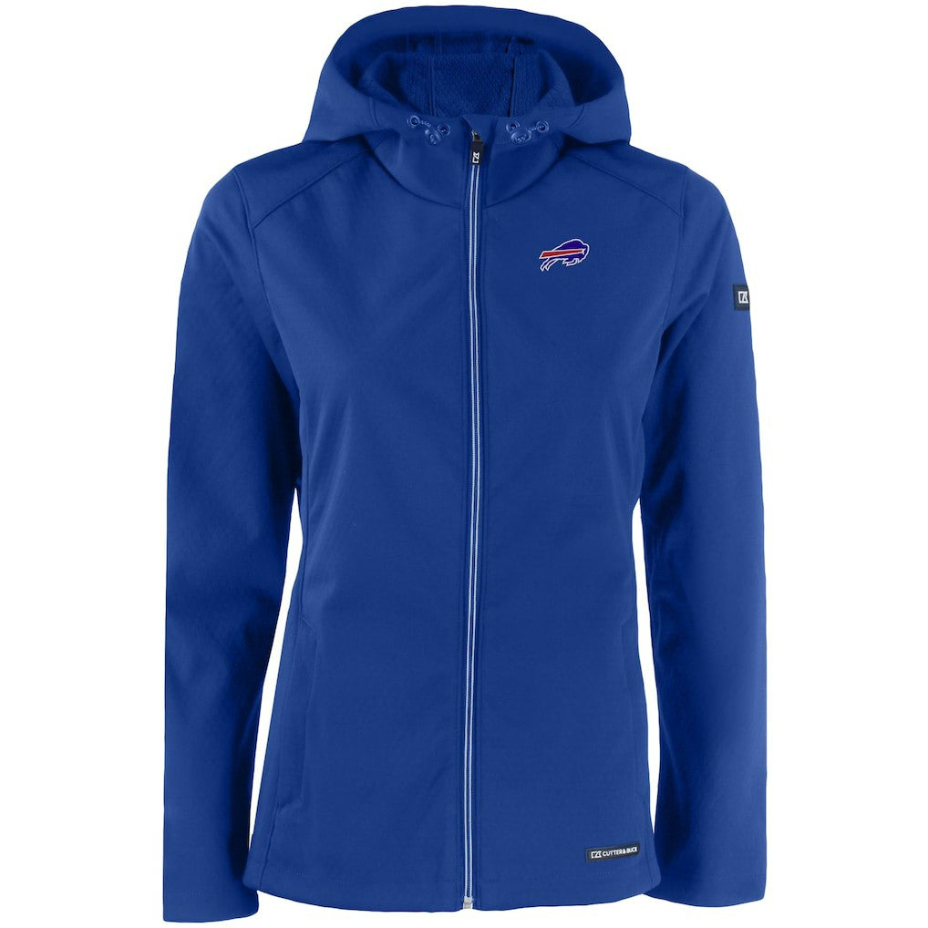 Buffalo Bills Cutter & Buck Women's Evoke Eco Softshell Recycled Full-Zip Hooded Jacket Royal