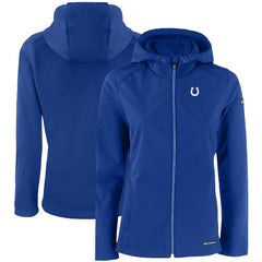 Indianapolis Colts Cutter & Buck Women's Evoke Eco Softshell Recycled Full-Zip Hooded Jacket Royal