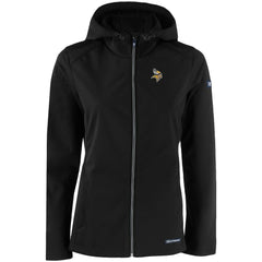 Minnesota Vikings Cutter & Buck Women's Evoke Eco Softshell Recycled Full-Zip Hooded Jacket Black