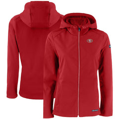 San Francisco 49ers Cutter & Buck Women's Evoke Eco Softshell Recycled Full-Zip Hooded Jacket Scarlet