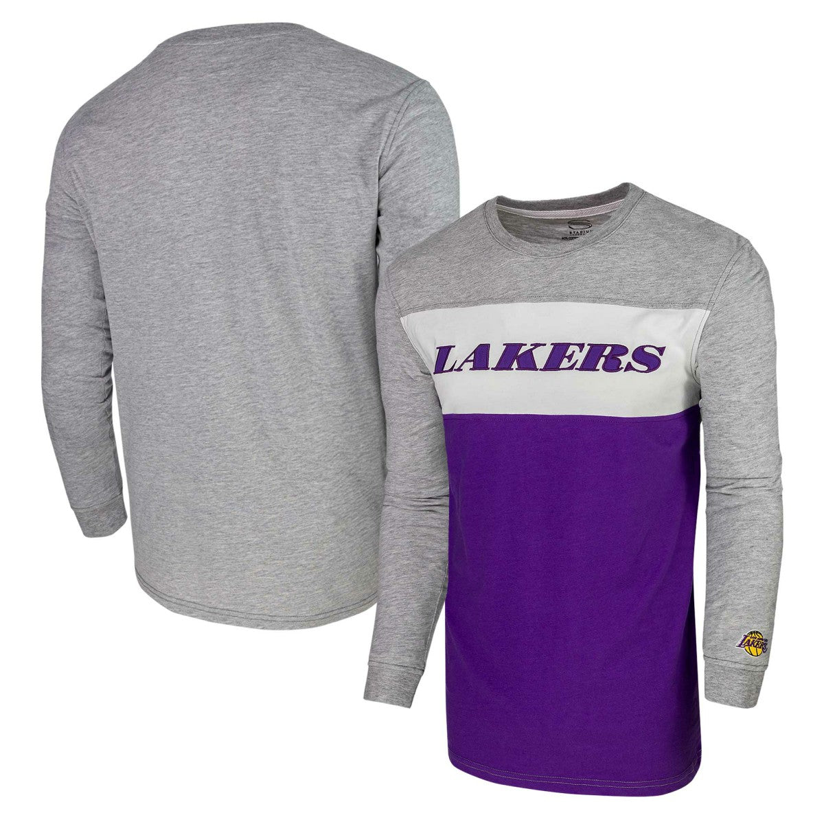 Los Angeles Lakers Unisex Loge Long Sleeve T-Shirt Heather Gray