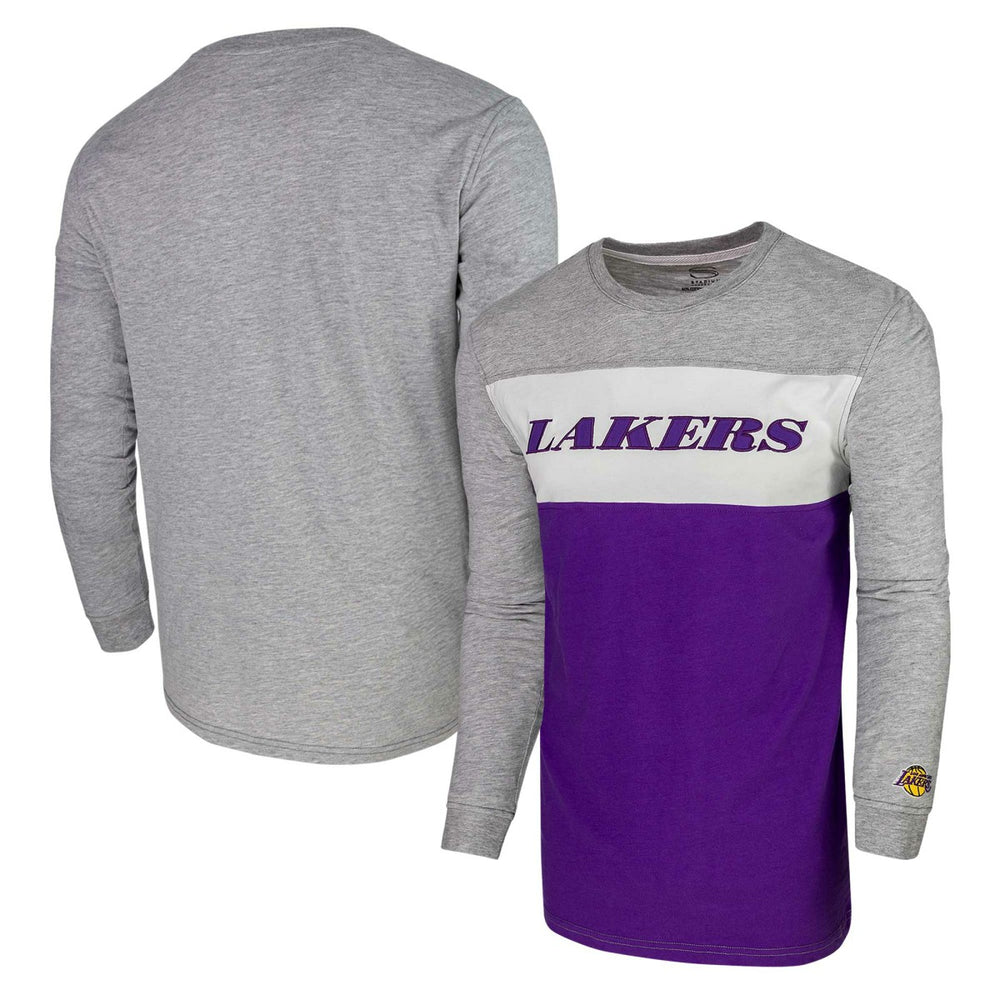 Los Angeles Lakers Unisex Loge Long Sleeve T-Shirt Heather Gray