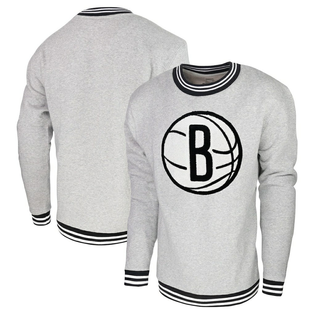 Brooklyn Nets Stadium Essentials Club Level Pullover Sweatshirt Heather Gray