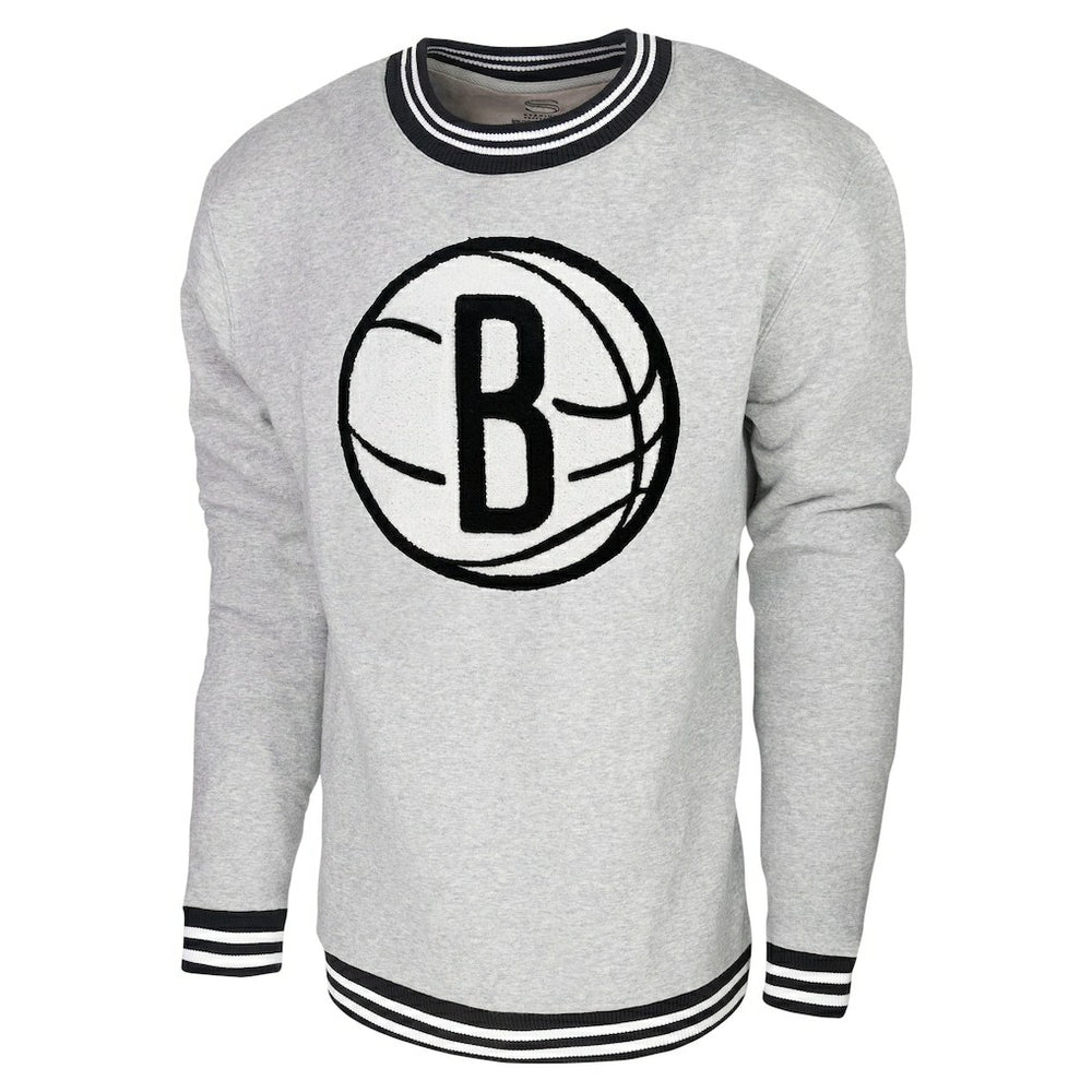 Brooklyn Nets Stadium Essentials Club Level Pullover Sweatshirt Heather Gray