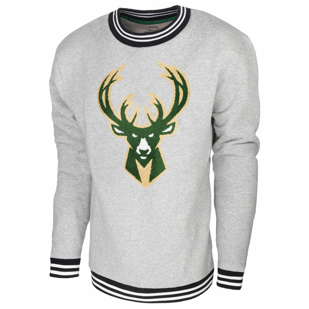 Milwaukee Bucks Stadium Essentials Club Level Pullover Sweatshirt Heather Gray