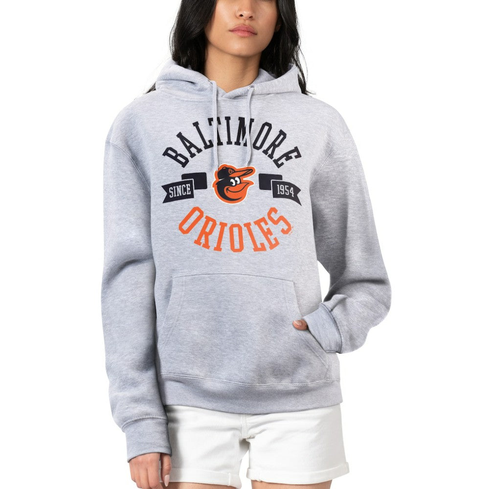 Baltimore Orioles G-III 4Her by Carl Banks Women's City Graphic Pullover Hoodie - Heather Gray Hoodies