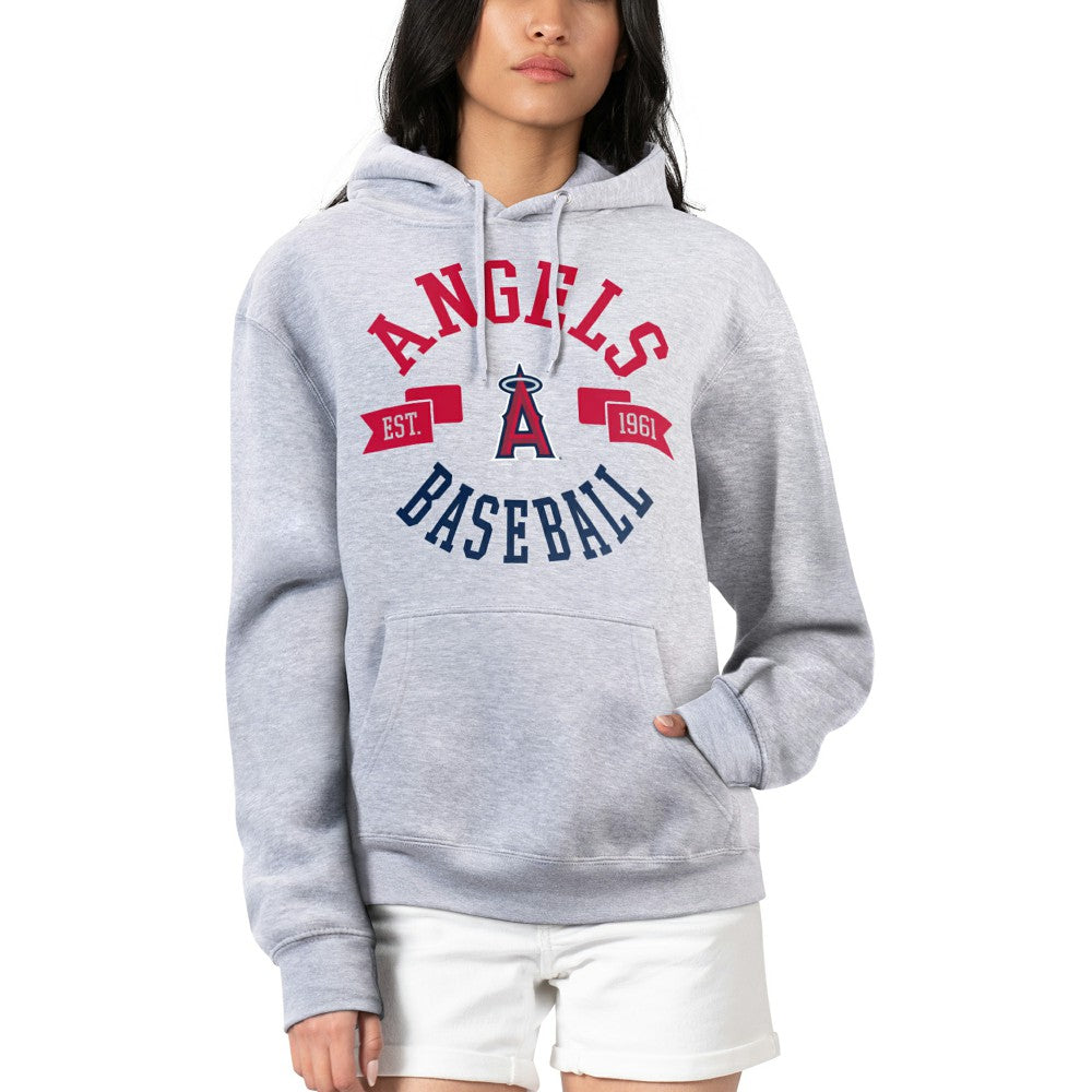 Los Angeles Angels G-III 4Her by Carl Banks Women's City Graphic Pullover Hoodie - Heather Gray Hoodies