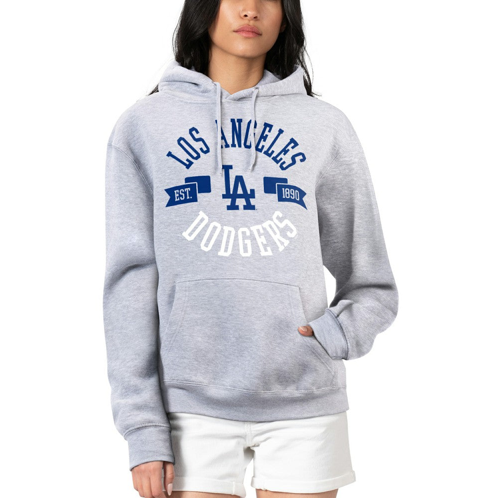 Los Angeles Dodgers G-III 4Her by Carl Banks Women's City Graphic Pullover Hoodie - Heather Gray Hoodies