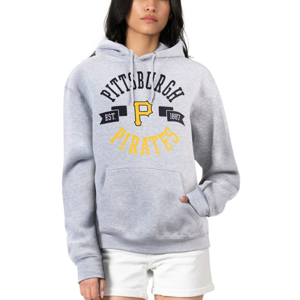 Pittsburgh Pirates G-III 4Her by Carl Banks Women's City Graphic Pullover Hoodie - Heather Gray Hoodies