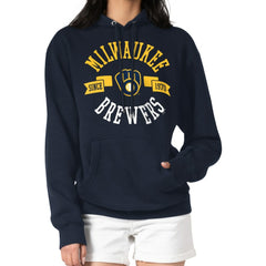 Milwaukee Brewers G-III 4Her by Carl Banks Women's City Graphic Pullover Hoodie - Navy Hoodies