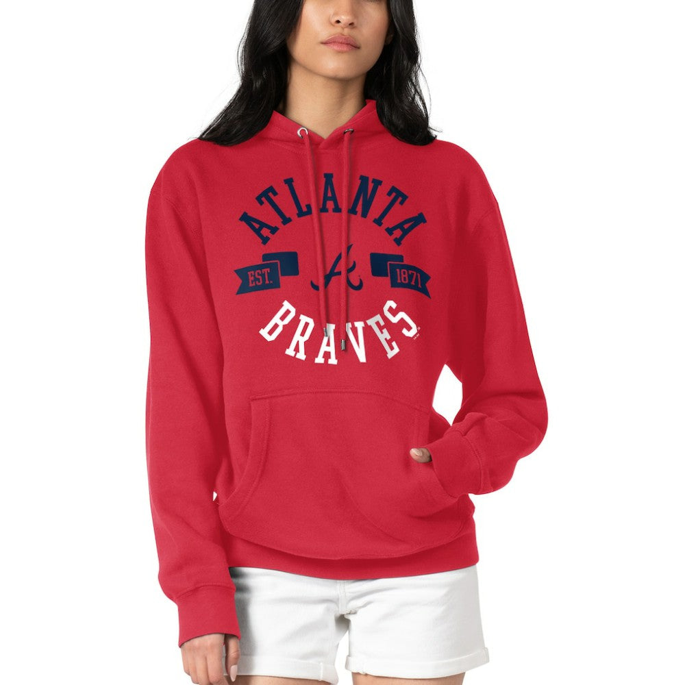 Atlanta Braves G-III 4Her by Carl Banks Women's City Graphic Pullover Hoodie - Red Hoodies