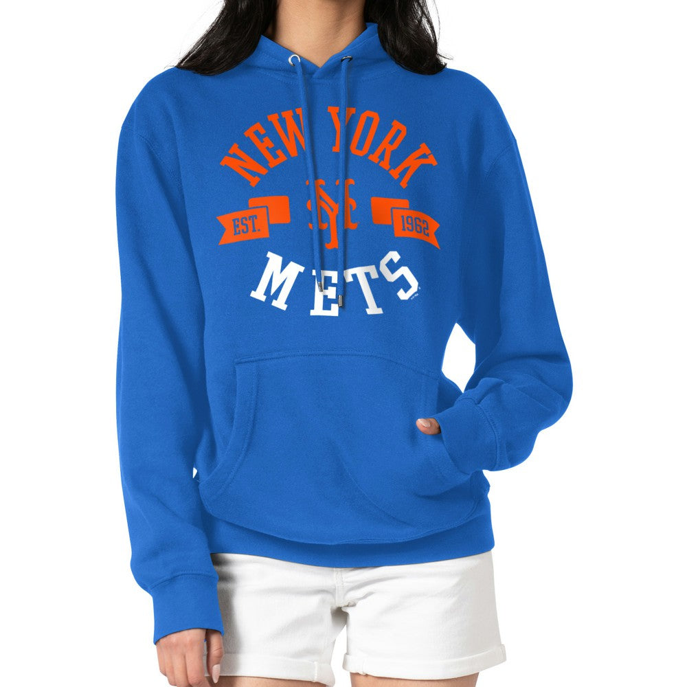New York Mets G-III 4Her by Carl Banks Women's City Graphic Pullover Hoodie - Royal Hoodies
