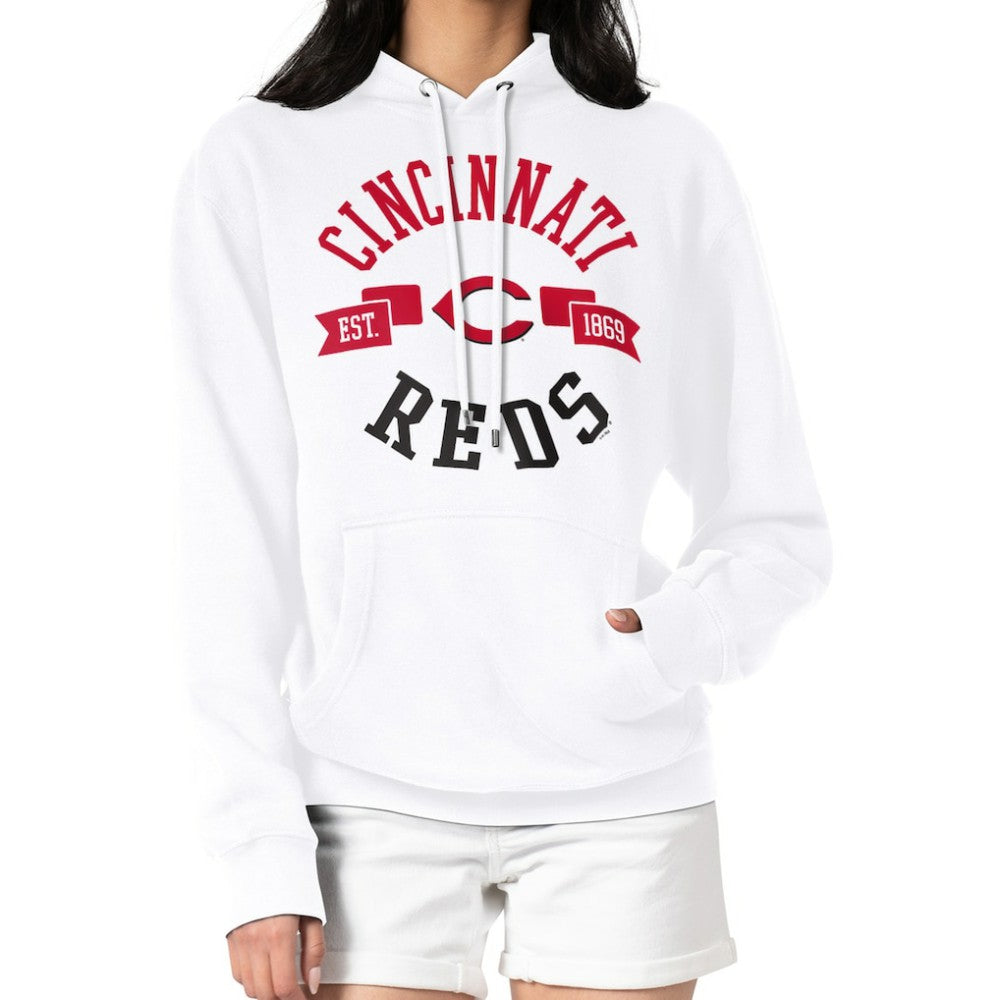 Cincinnati Reds G-III 4Her by Carl Banks Women's City Graphic Pullover Hoodie - White Hoodies