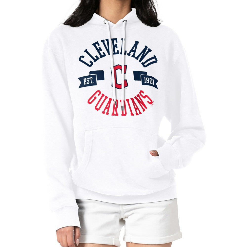 Cleveland Guardians G-III 4Her by Carl Banks Women's City Graphic Pullover Hoodie - White Hoodies