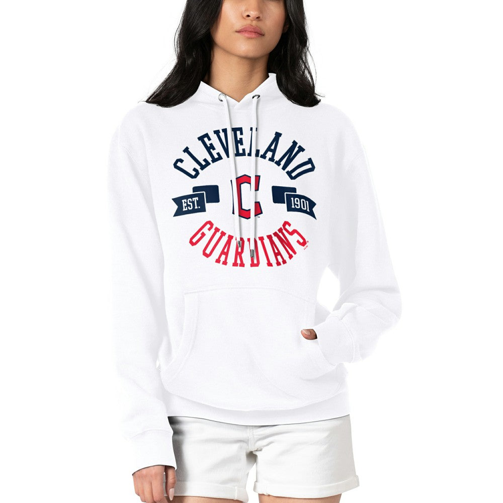 Cleveland Guardians G-III 4Her by Carl Banks Women's City Graphic Pullover Hoodie - White Hoodies