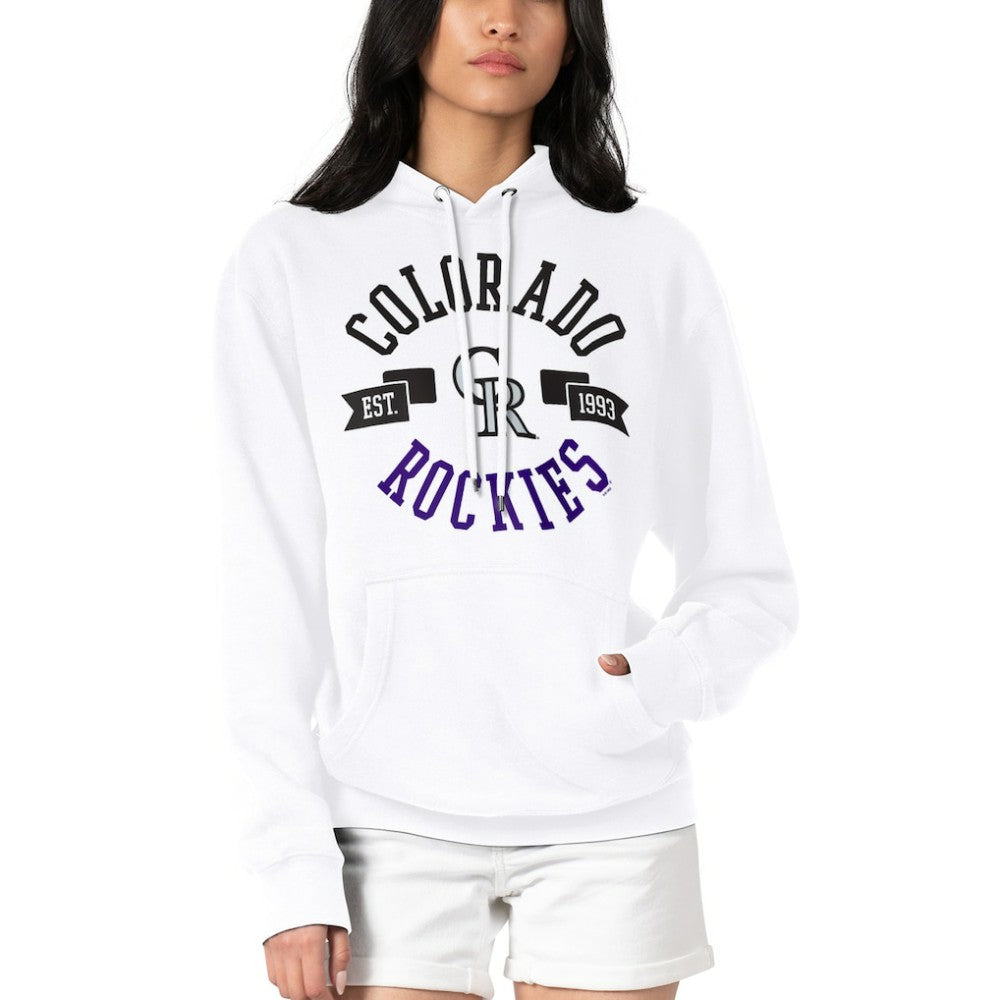 Colorado Rockies G-III 4Her by Carl Banks Women's City Graphic Pullover Hoodie - White Hoodies