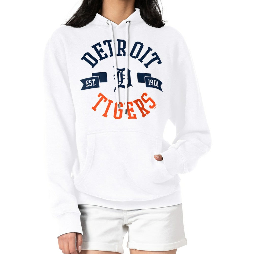 Detroit Tigers G-III 4Her by Carl Banks Women's City Graphic Pullover Hoodie - White Hoodies
