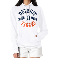 Detroit Tigers G-III 4Her by Carl Banks Women's City Graphic Pullover Hoodie - White Hoodies