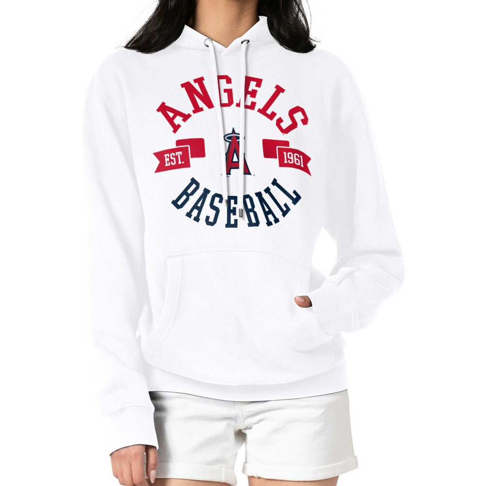 Los Angeles Angels G-III 4Her by Carl Banks Women's City Graphic Pullover Hoodie - White Hoodies