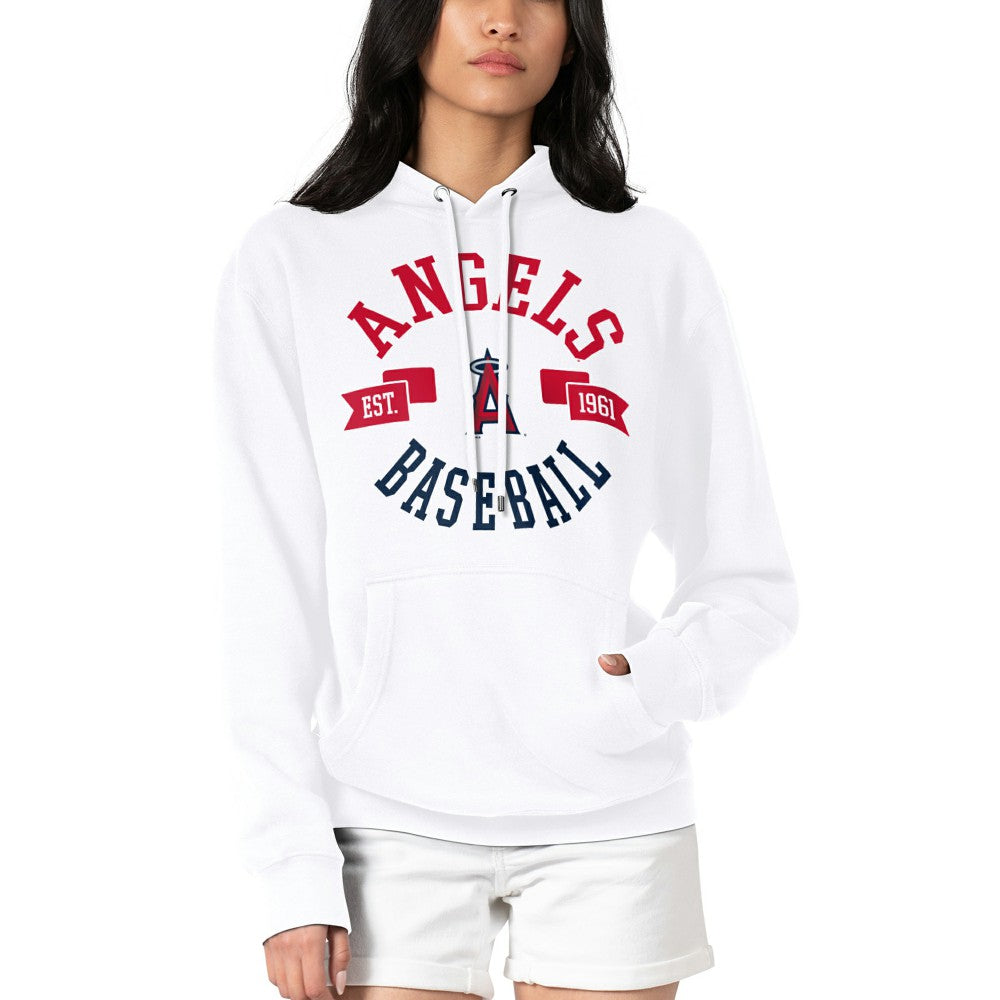 Los Angeles Angels G-III 4Her by Carl Banks Women's City Graphic Pullover Hoodie - White Hoodies