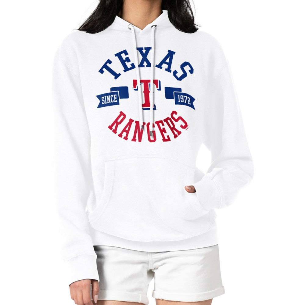 Texas Rangers G-III 4Her by Carl Banks Women's City Graphic Pullover Hoodie - White Hoodies