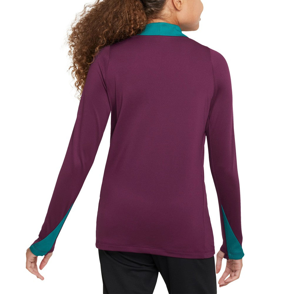 Paris Saint-Germain Youth 2024/25 Strike Drill Quarter-Zip Long Sleeve Performance Training Top Burgundy shop