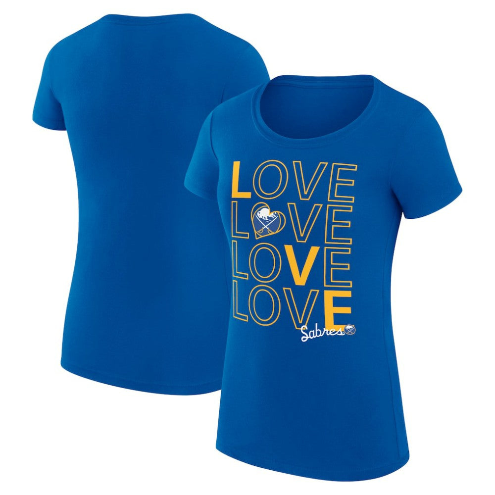 NHL Buffalo Sabres G-III 4Her by Carl Banks Women's Super-Slim Fit Lightweight Hockey Love T-Shirt - Royal