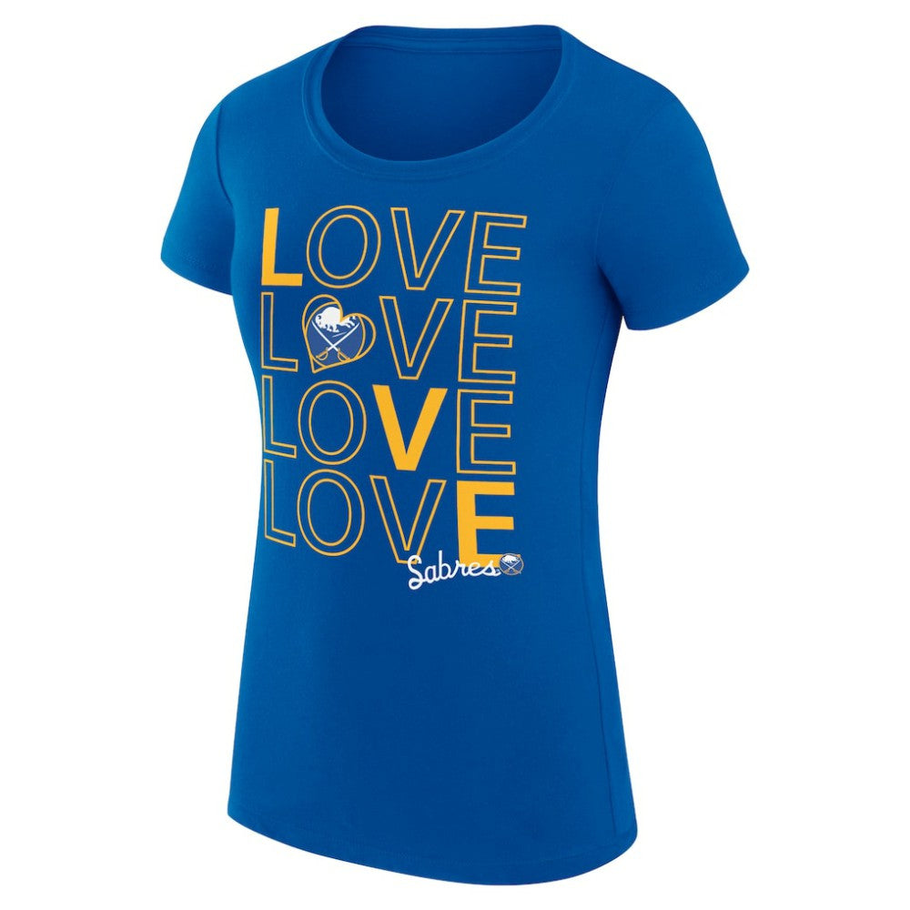 NHL Buffalo Sabres G-III 4Her by Carl Banks Women's Super-Slim Fit Lightweight Hockey Love T-Shirt - Royal