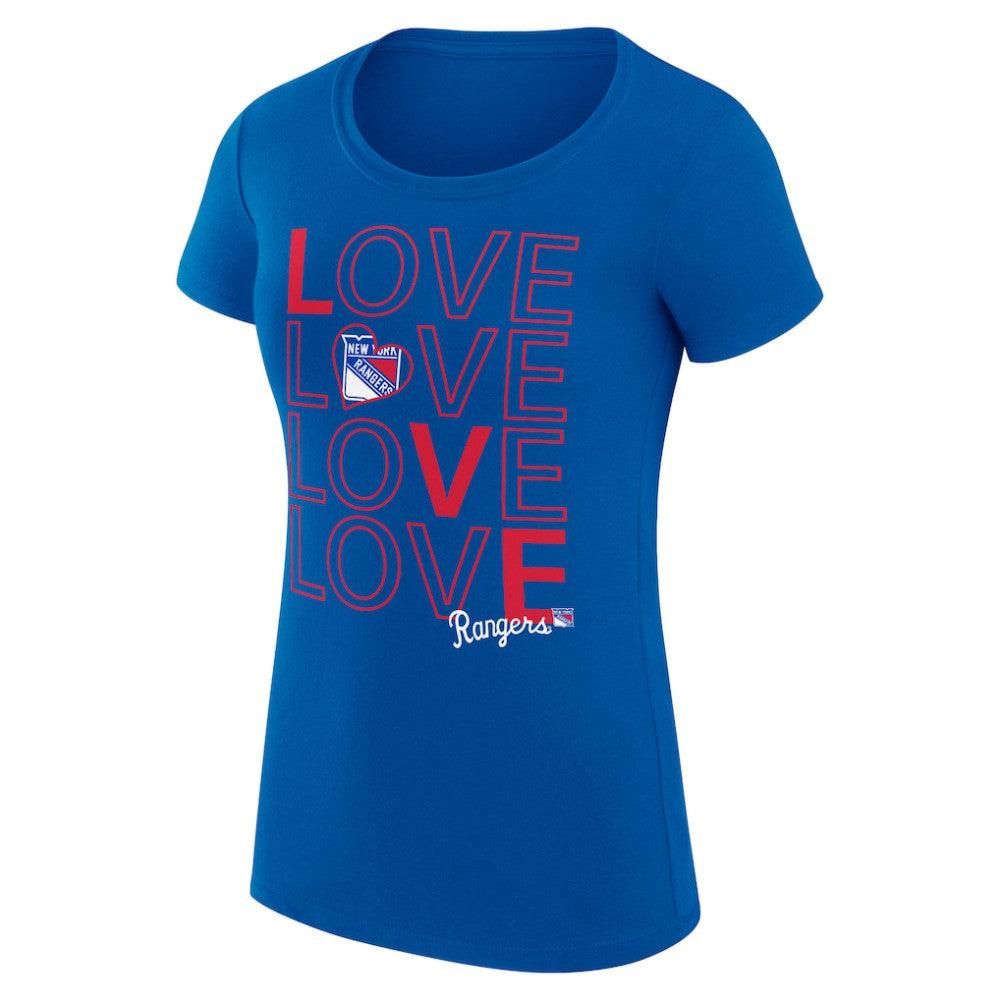 NHL New York Rangers G-III 4Her by Carl Banks Women's Super-Slim Fit Lightweight Hockey Love T-Shirt - Royal